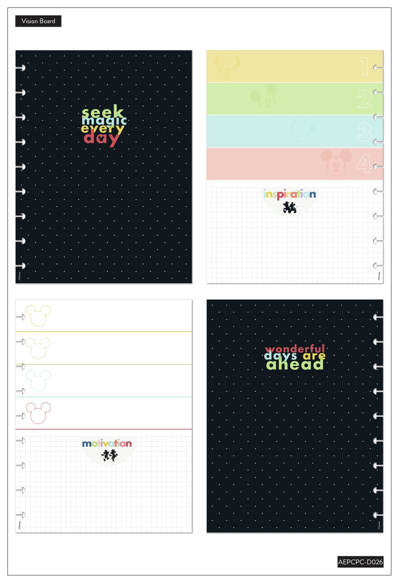 Disney© Mickey Mouse & Minnie Mouse Joy Colorblock Classic Planner ...