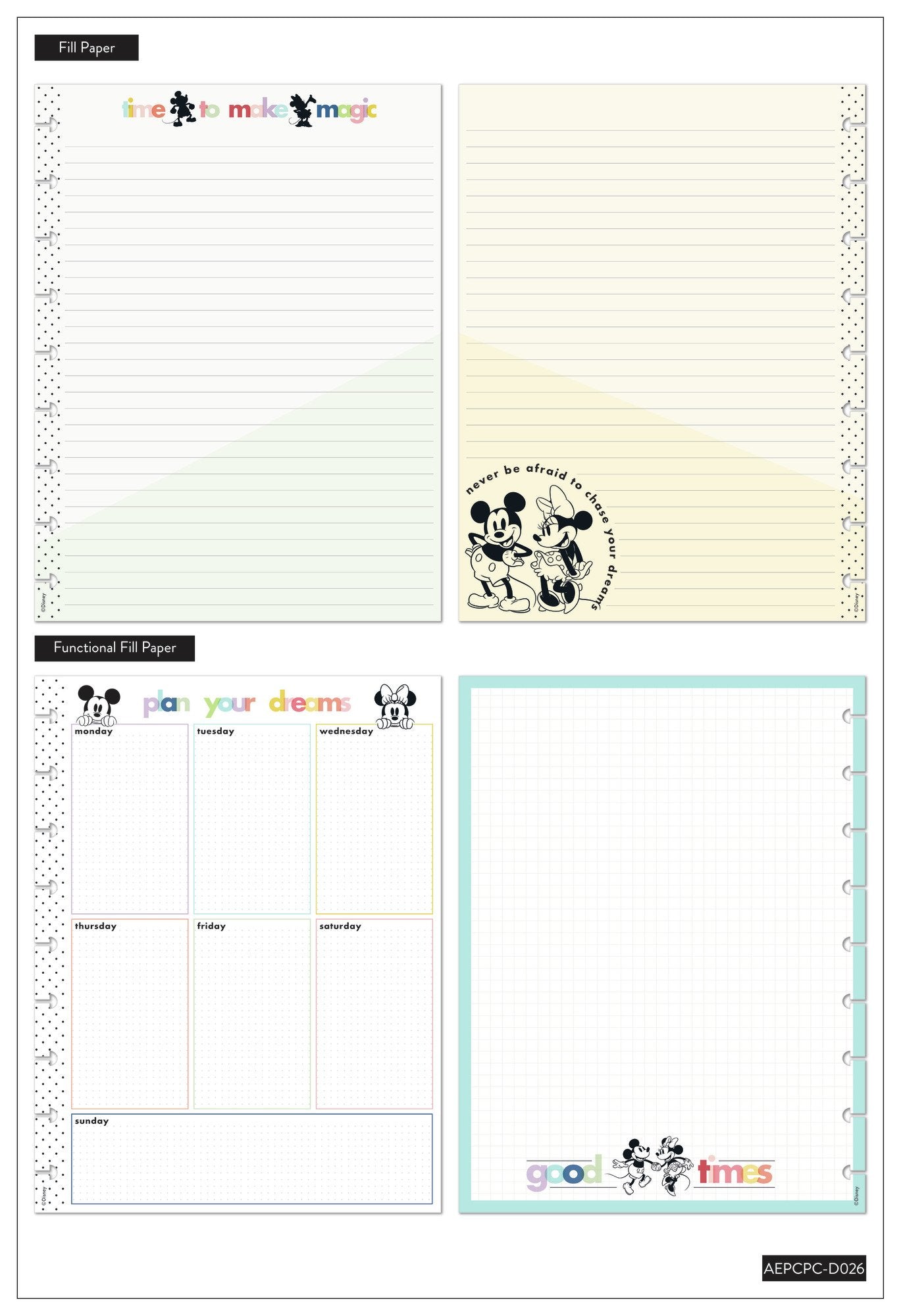 Disney© Mickey Mouse & Minnie Mouse Joy Colorblock Classic Planner ...