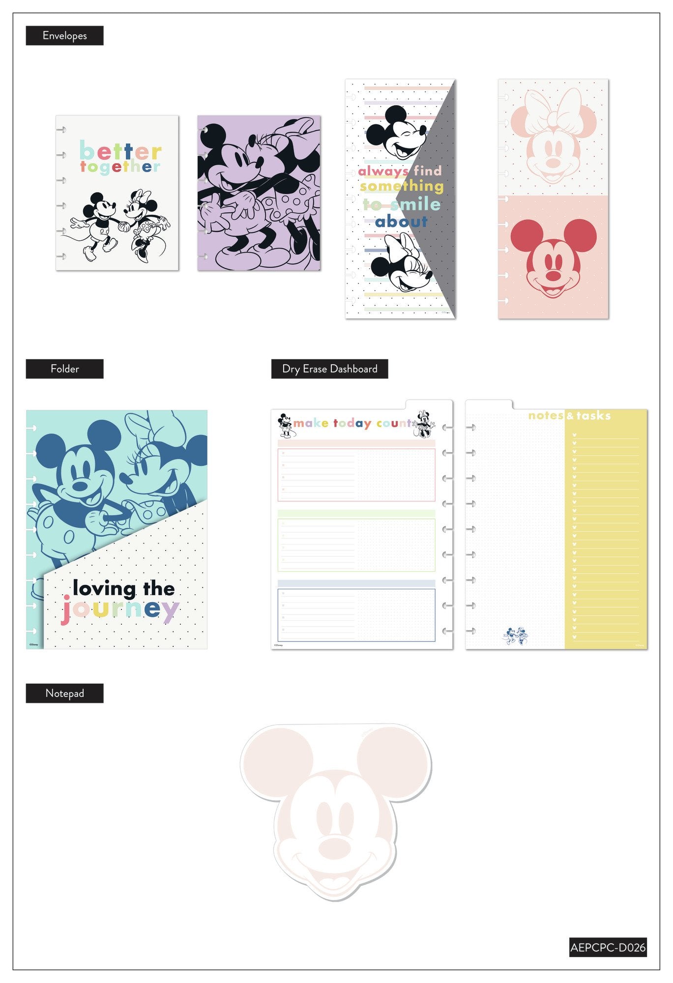 Disney© Mickey Mouse & Minnie Mouse Joy Colorblock Classic Planner ...