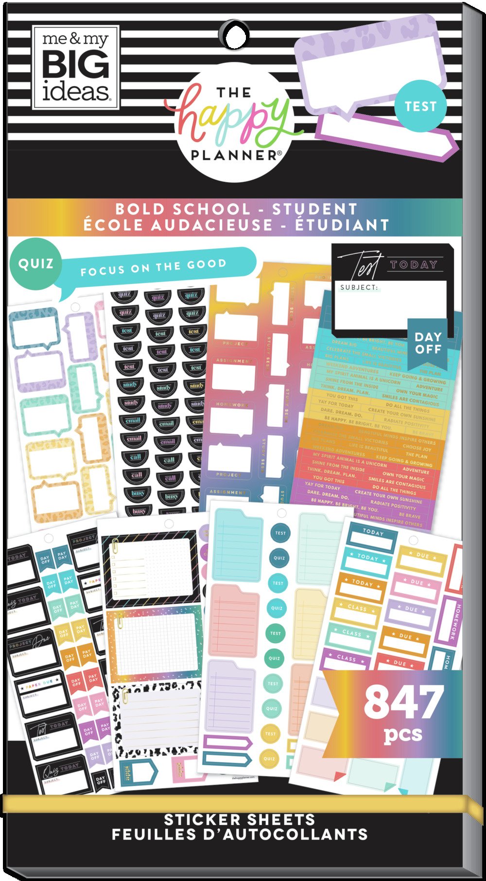 Student Value Pack Stickers – Bold School – The Happy Planner