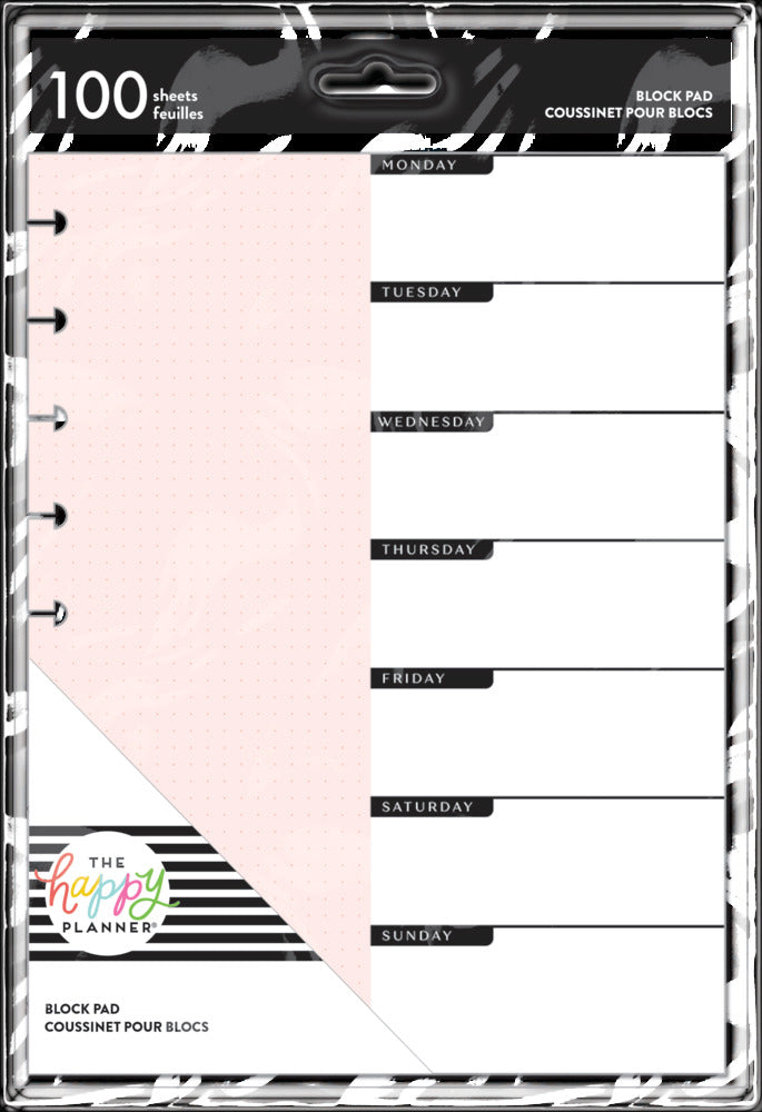 Classic Block Paper Pad – Blushin’ It – 100 Sheets – The Happy Planner