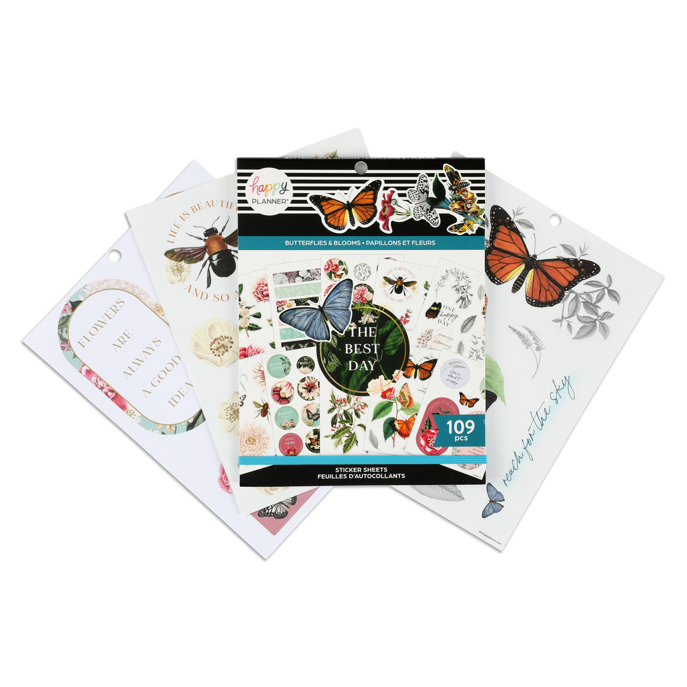 Large Value Pack Stickers – Butterflies & Blooms – The Happy Planner