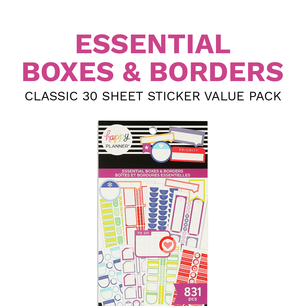 Value Pack Stickers – Essential Boxes & Borders – The Happy Planner
