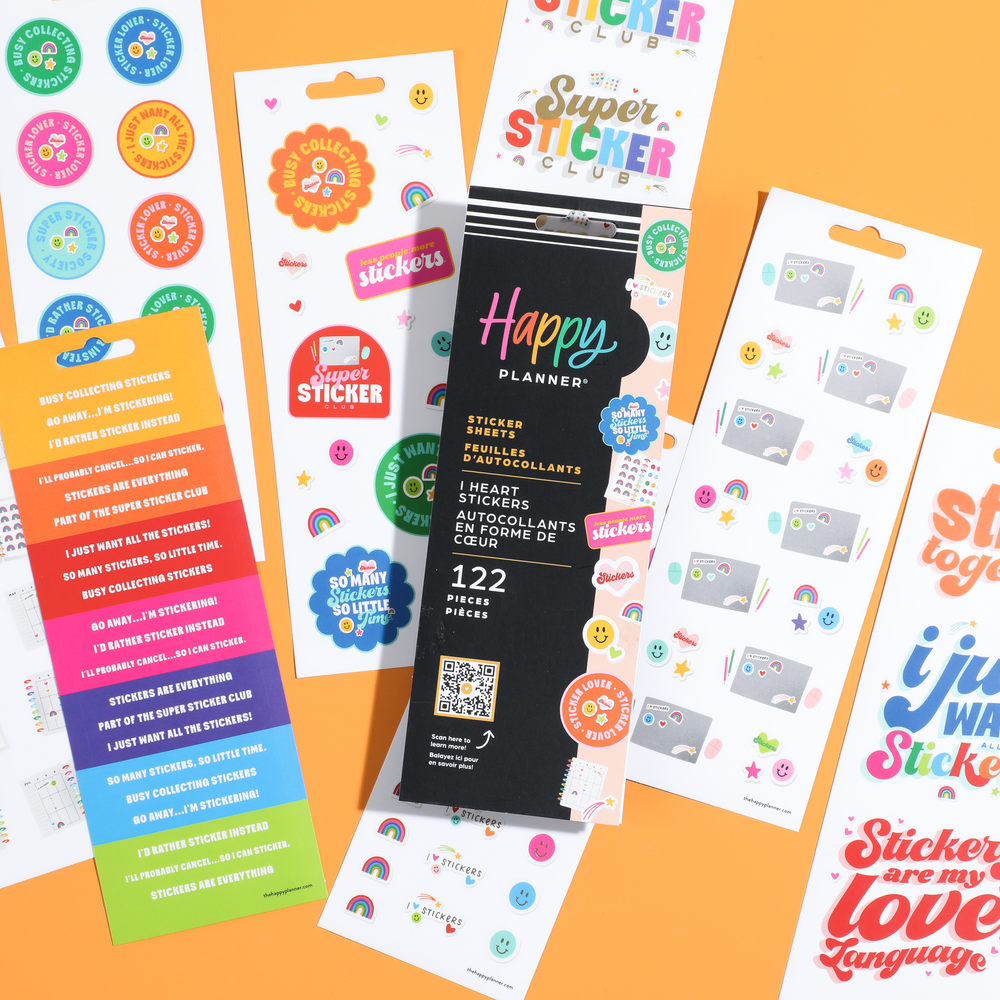 I Heart Stickers – 8 Sticker Sheets – The Happy Planner