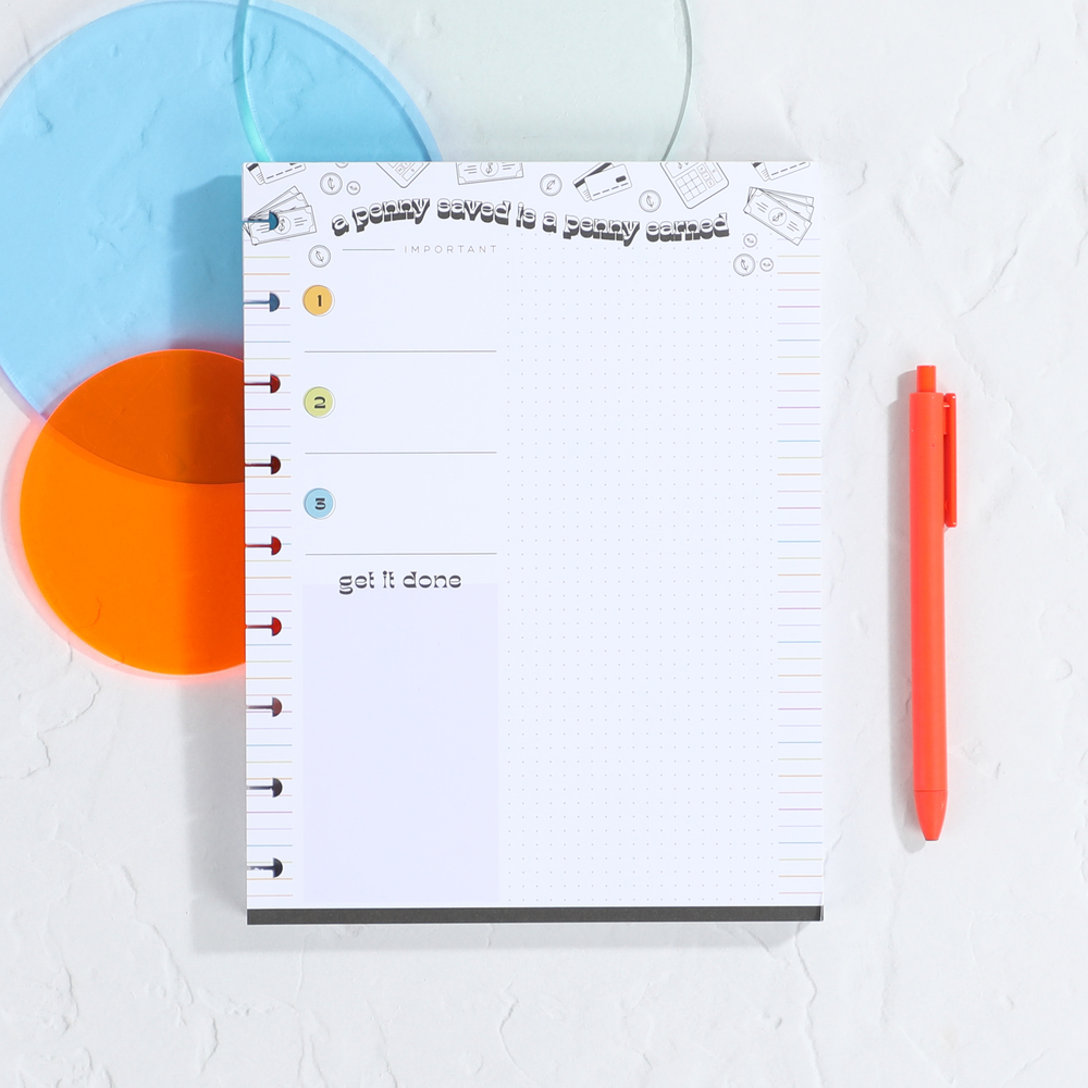 Block Notepad Sample Bright Budget – Classic Block Notepad – 100 Sheets – The Happy Planner