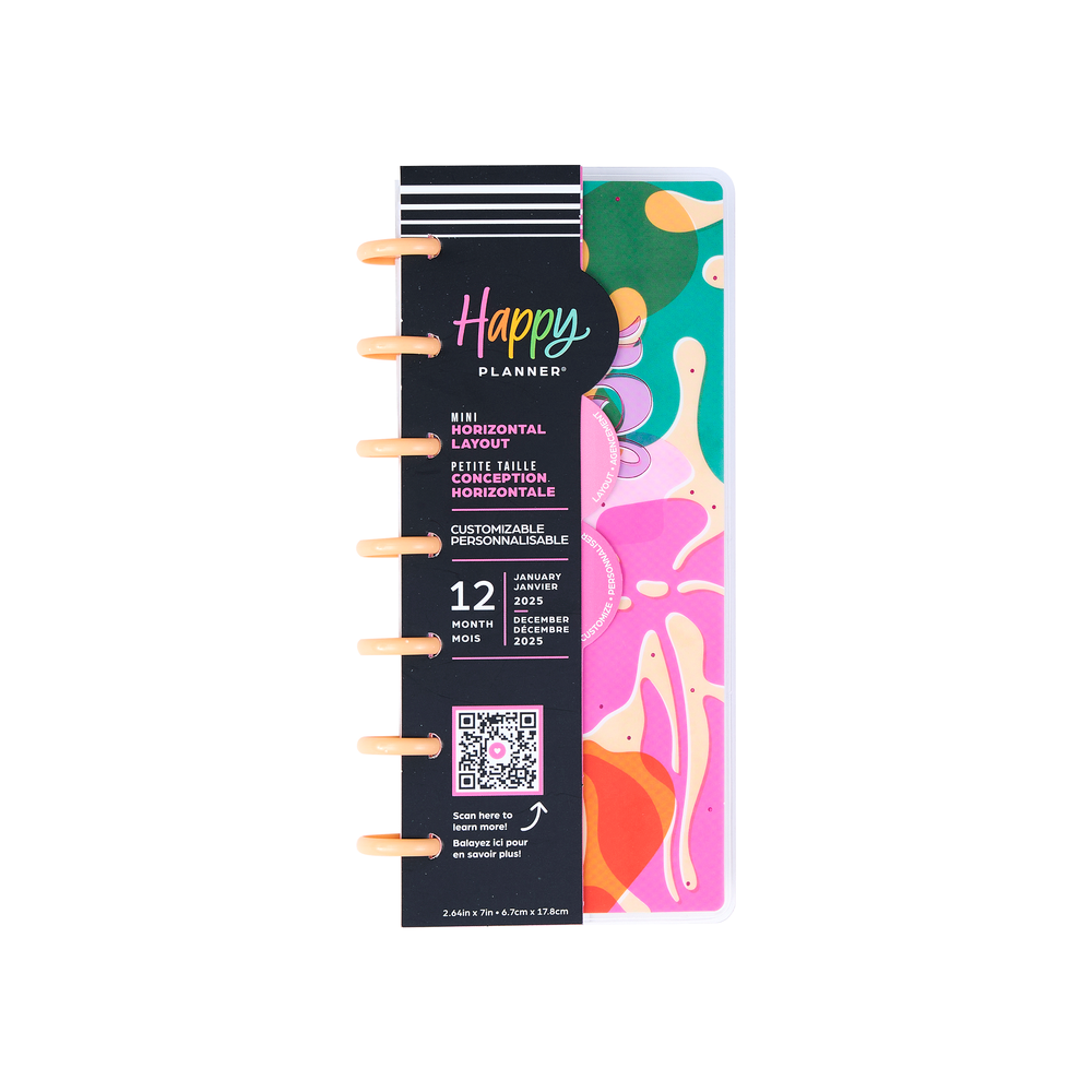 2025 Vivid Tropics Planner – Skinny Mini Horizontal Layout – 12 Months