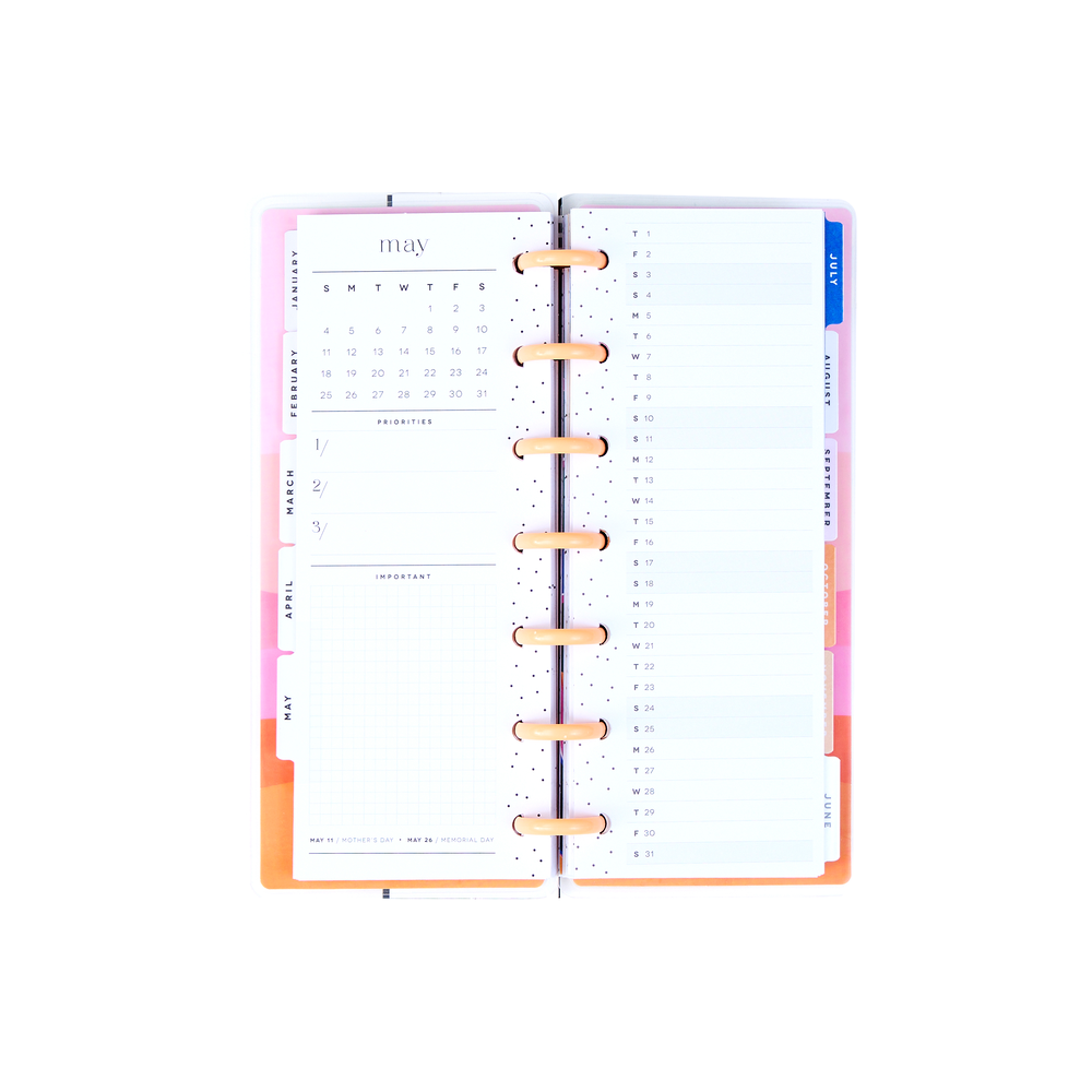 2025 Vivid Tropics Planner – Skinny Mini Horizontal Layout – 12 Months